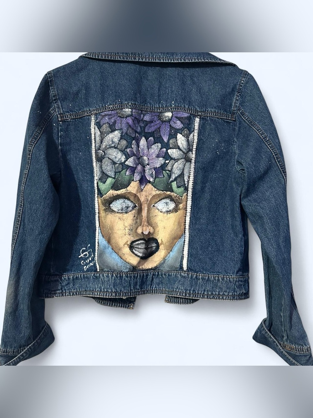Faded glory hand painted Jean jacket